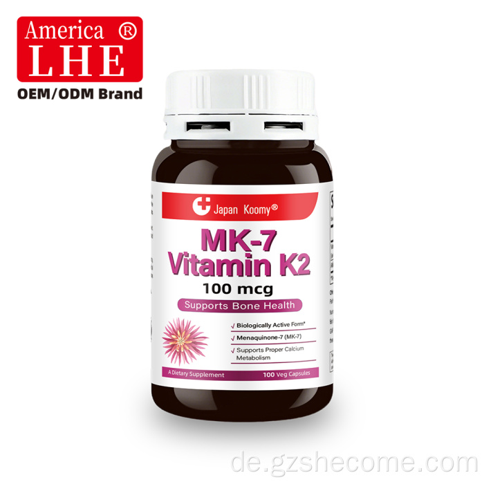 Shecome Vitamin K2 MK-7 Kapseln Knochengesundheit